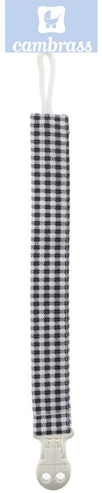 CAMBRASS - PORTA CHUPETAS VICHY CINZA 2x21,5 CM