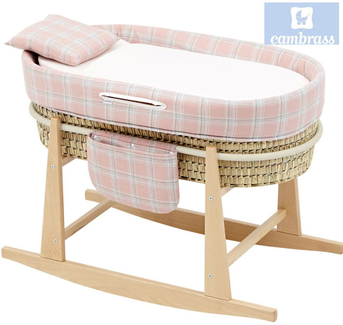 CAMBRASS - BERÇO BEBÉ MIO CUCO ROSA / QUADRADOS 49x86x61 CM