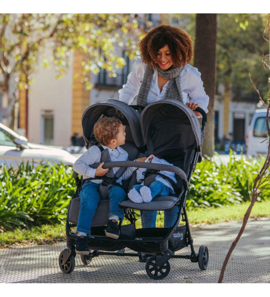 Carrinho de gémeos Asalvo Double Henry Grey