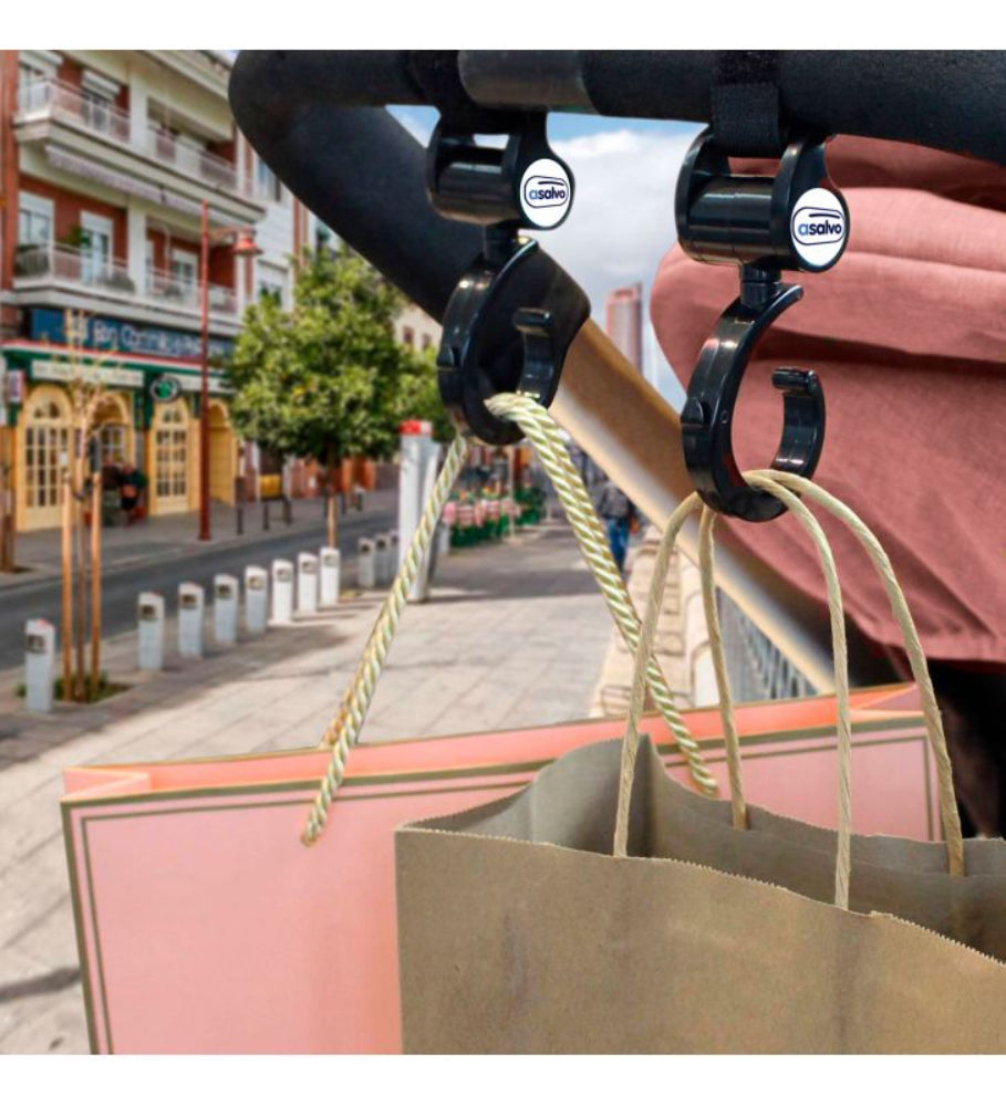 Ganchos universais para carrinhos de bebé Asalvo