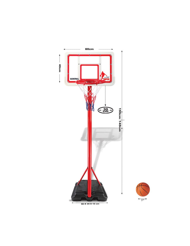 Cesto de basquetebol para crianças regulável 149 x 195 cm