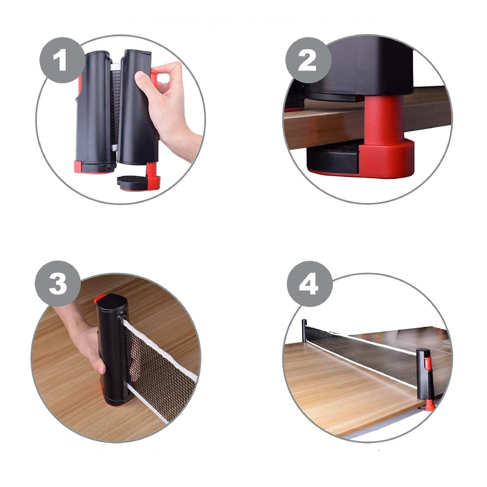 Conjunto de rede de Ping Pong retrátil ajustável + 2 raquetes e 3 bolas