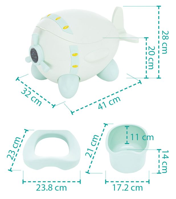 Potty Zopa Plane Dove Grey