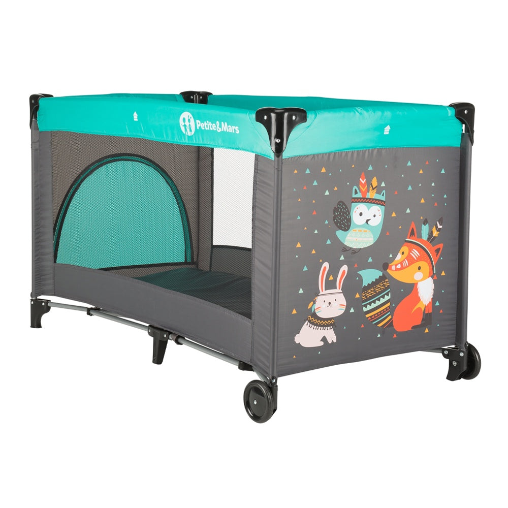 Berço de viagem Petite&Mars Koot Fox Aqua