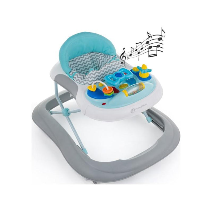 Andador musical Petite&Mars Monty Chevron Blue