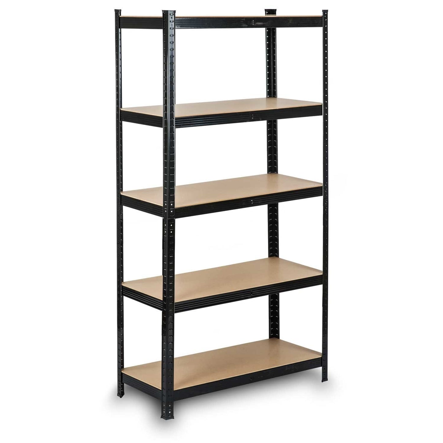 Estante arrumação 150x75x30 cm metal MDF preto