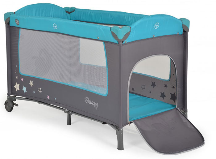Cama de viagem Moni Sleepy Turquoise