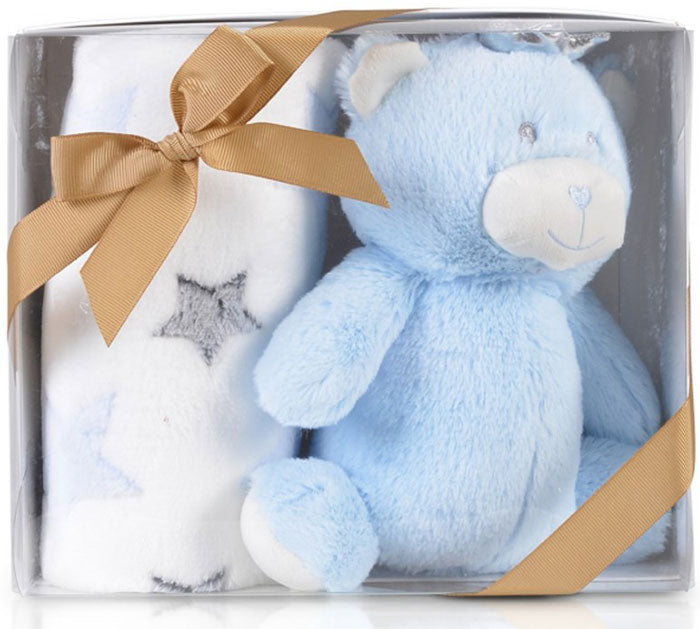 Cobertor de bebé com brinquedo Cangaroo Bear blue