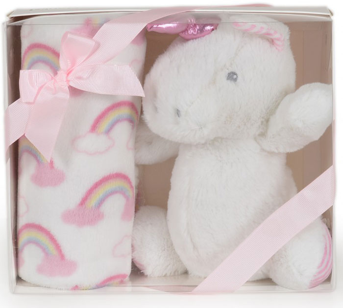 Cobertor de bebé com brinquedo Cangaroo Unicorn rainbow