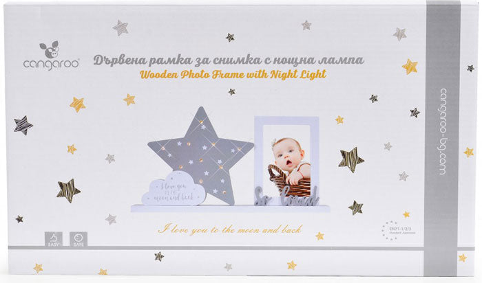 Moldura para fotos com luz noturna Cangaroo