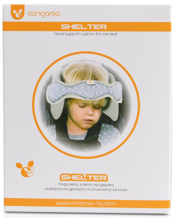 Almofada de cabeça ergonómica Cangaroo Shelter grey