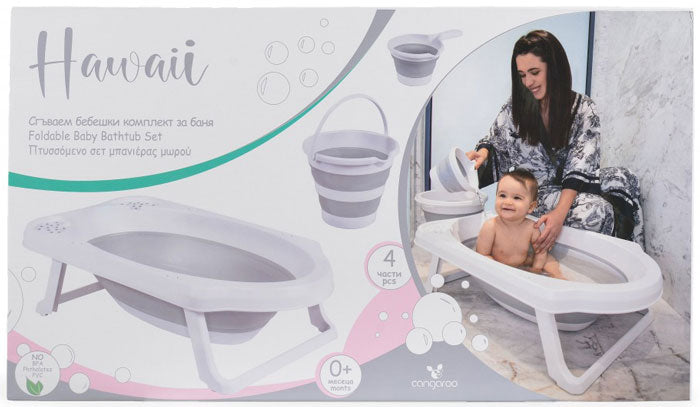 Conjunto banheira dobrável e acessórios Cangaroo Hawaii pink
