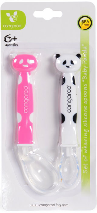 Conjunto colheres silicone Cangaroo Baby panda gorl