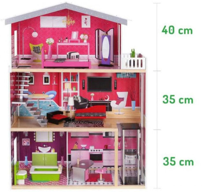 Casa de bonecas em madeira Moni Isabella