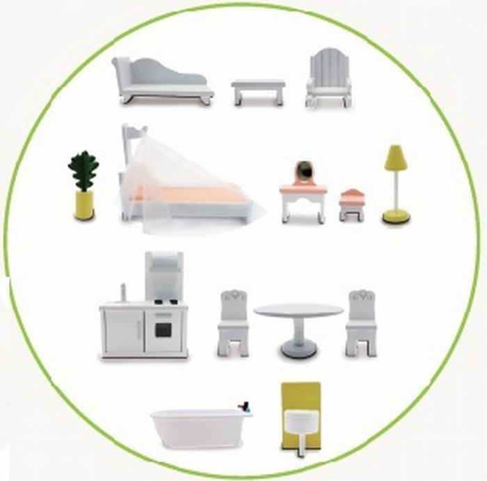 Casa de bonecas em madeira Moni Cinderela