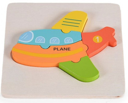 Puzzle avião em madeira 6 peças Moni