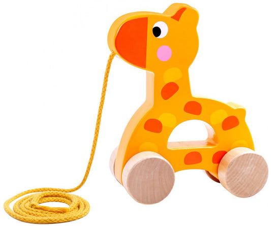 Brinquedo de arrasto girafa em madeira Tooky Toy