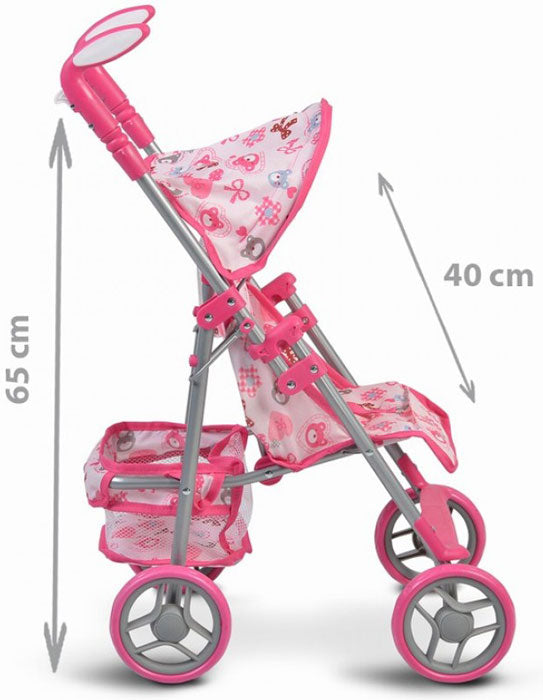 Carrinho de boneca Moni Flower garden pink