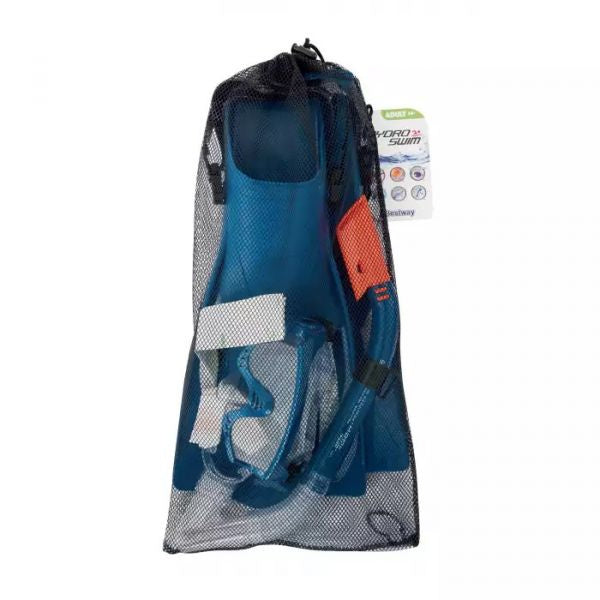 Conjunto de Mergulho Bestway Azul Escuro com Barbatanas, Máscara e Tubo