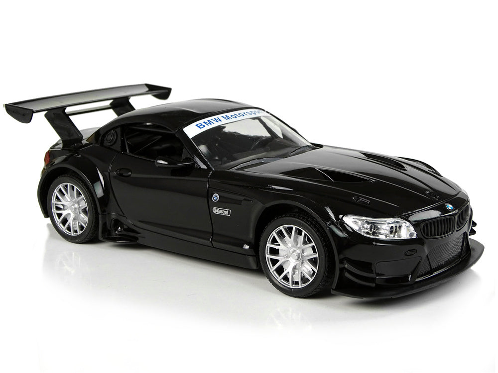 Carro telecomandado BMW Z4 GT3 preto 1:18 luzes 2.4G