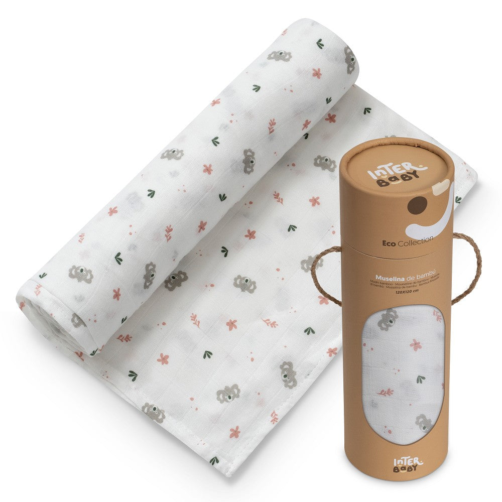 Fralda 120X120 Koala Rosa Interbaby