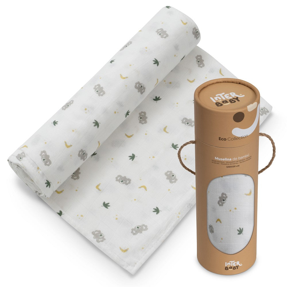 Fralda 120X120 Koala Boy Cinza Interbaby