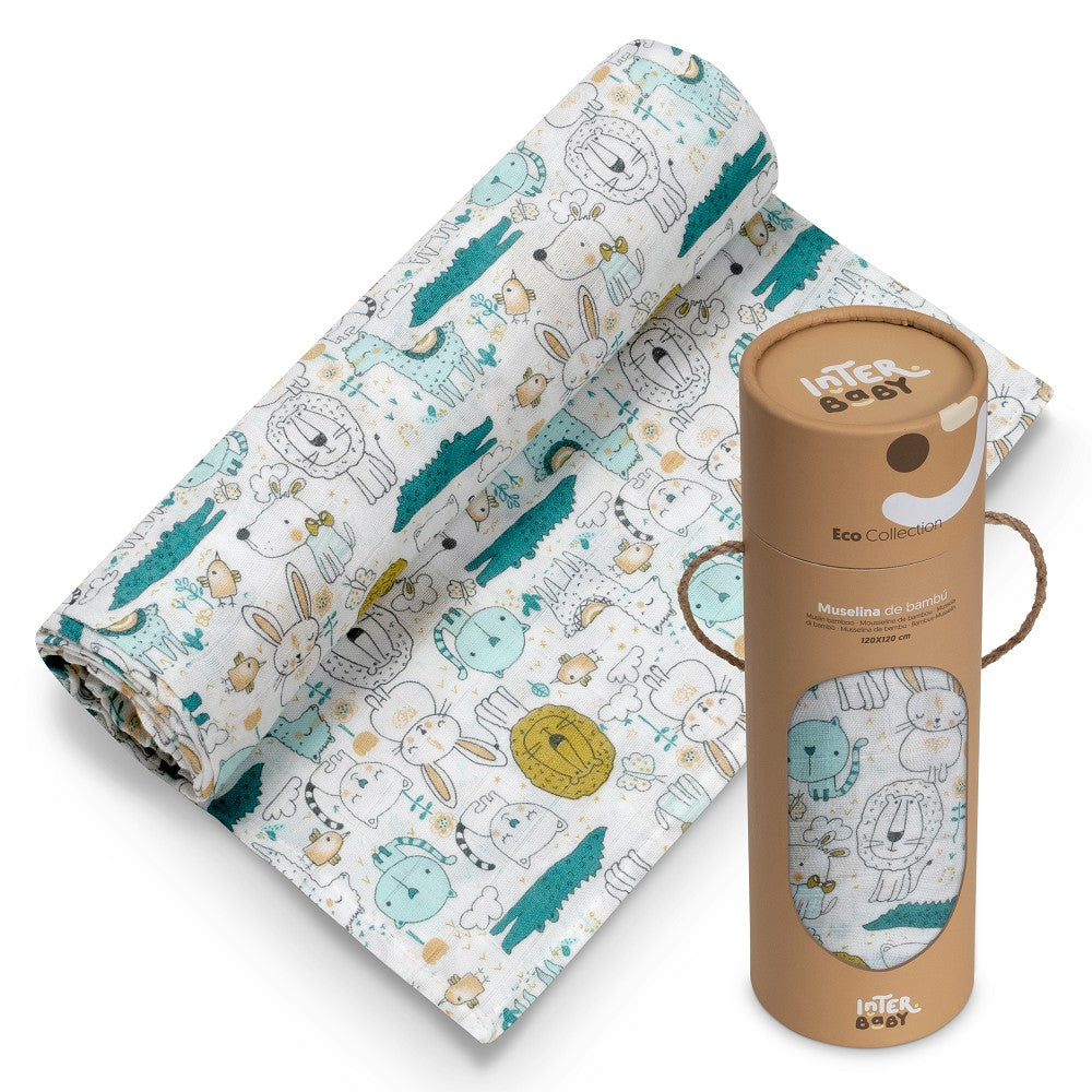 Fralda 120 X 120 Bambu Gatito Interbaby