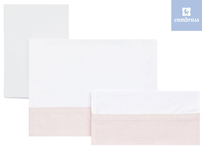 Cambrass - Jogo de lençois alcofa ROSA, STAR