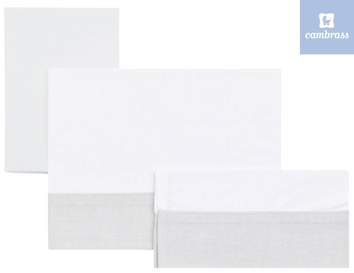 Cambrass - Jogo de lençois berço GRIS, STAR