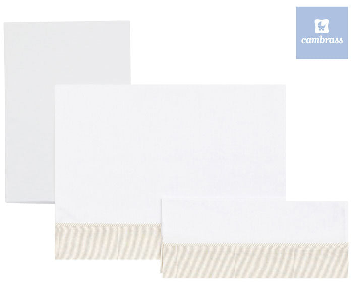 Cambrass - Jogo de lençois cama grades BEIGE, STAR