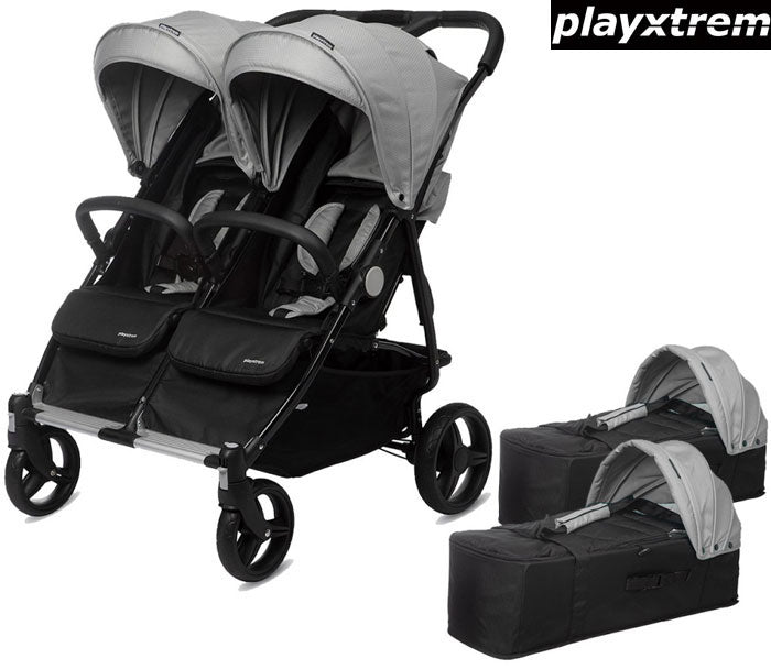PLAYXTREM - BABY TWIN + 2 Alcofas Silver
