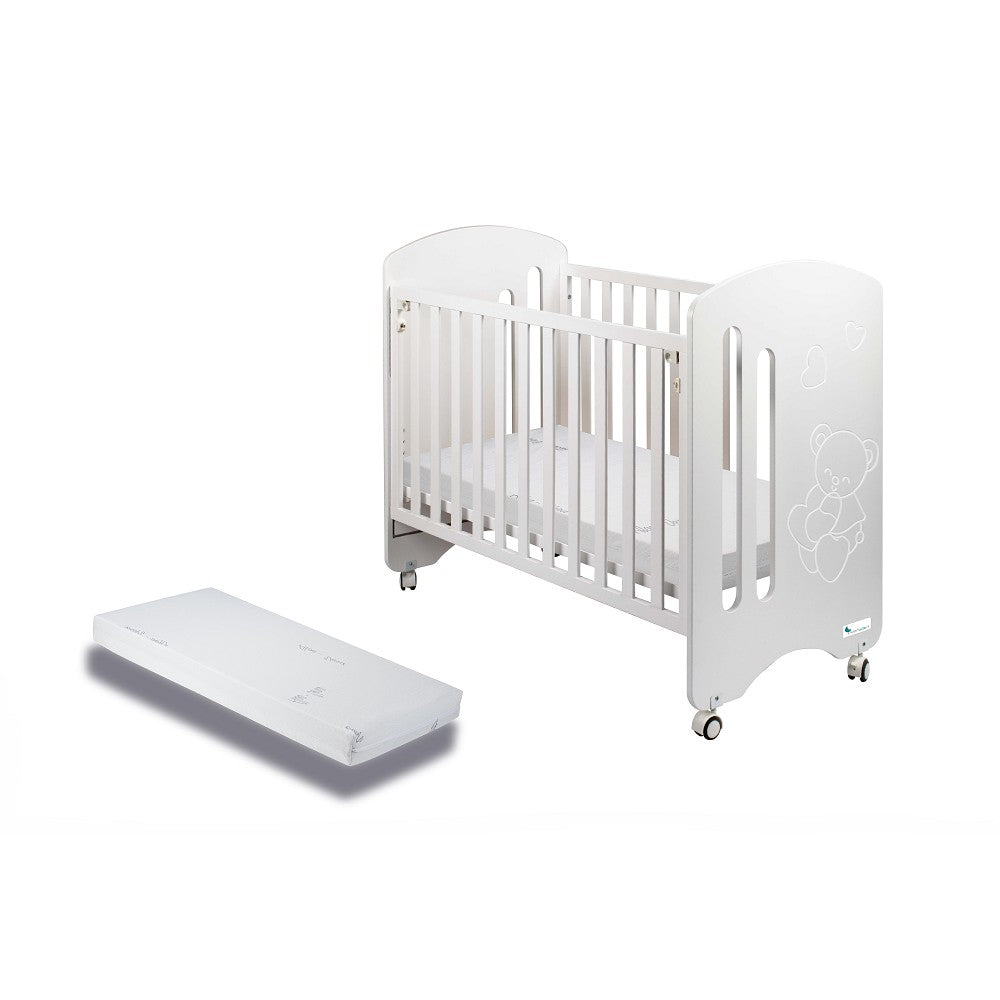 Cama de grades 60X120 Lovely Branco Color+Mattress Interbaby