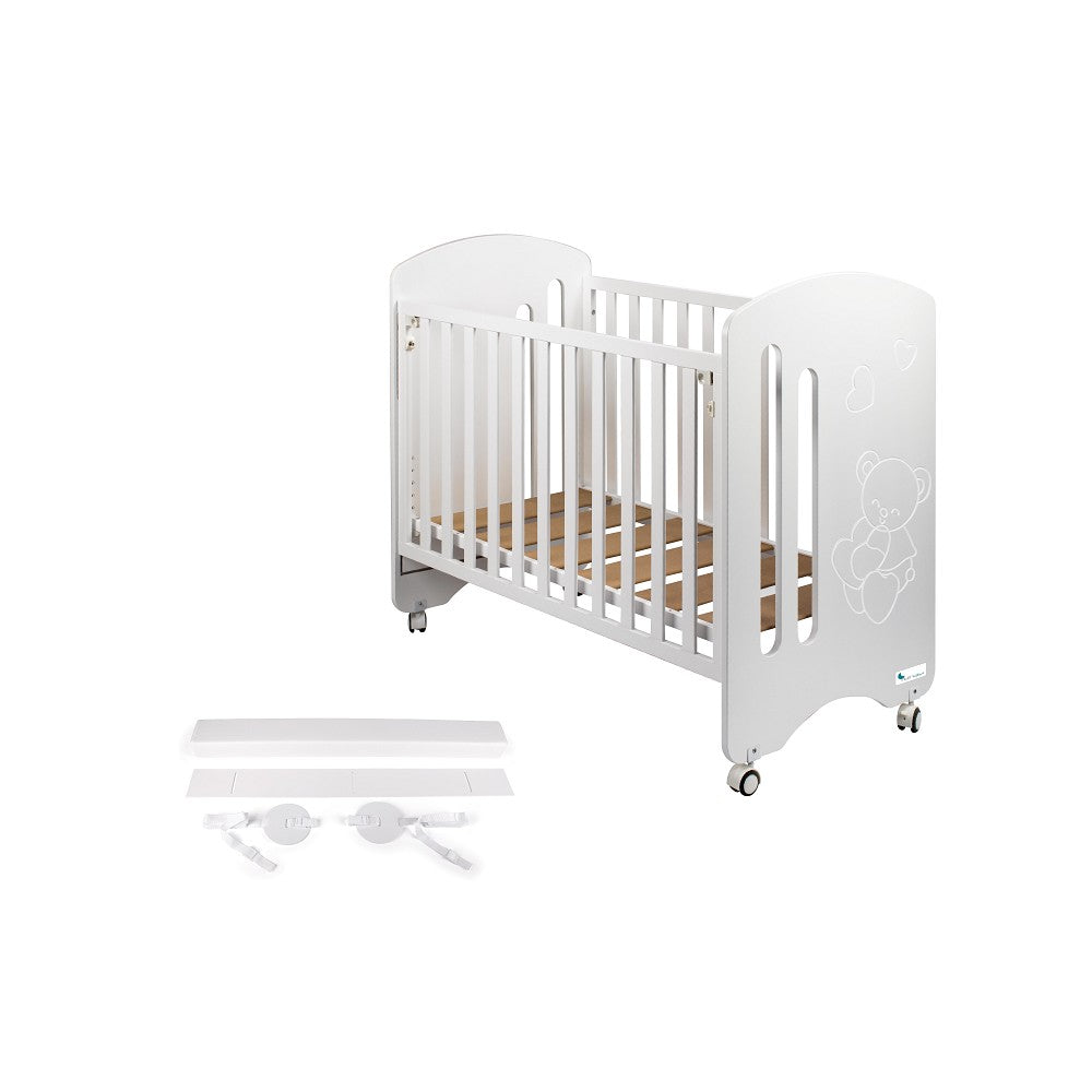 Cama de grades 60X120 Lovely Branco Color+Kit Co Sleeping Interbaby