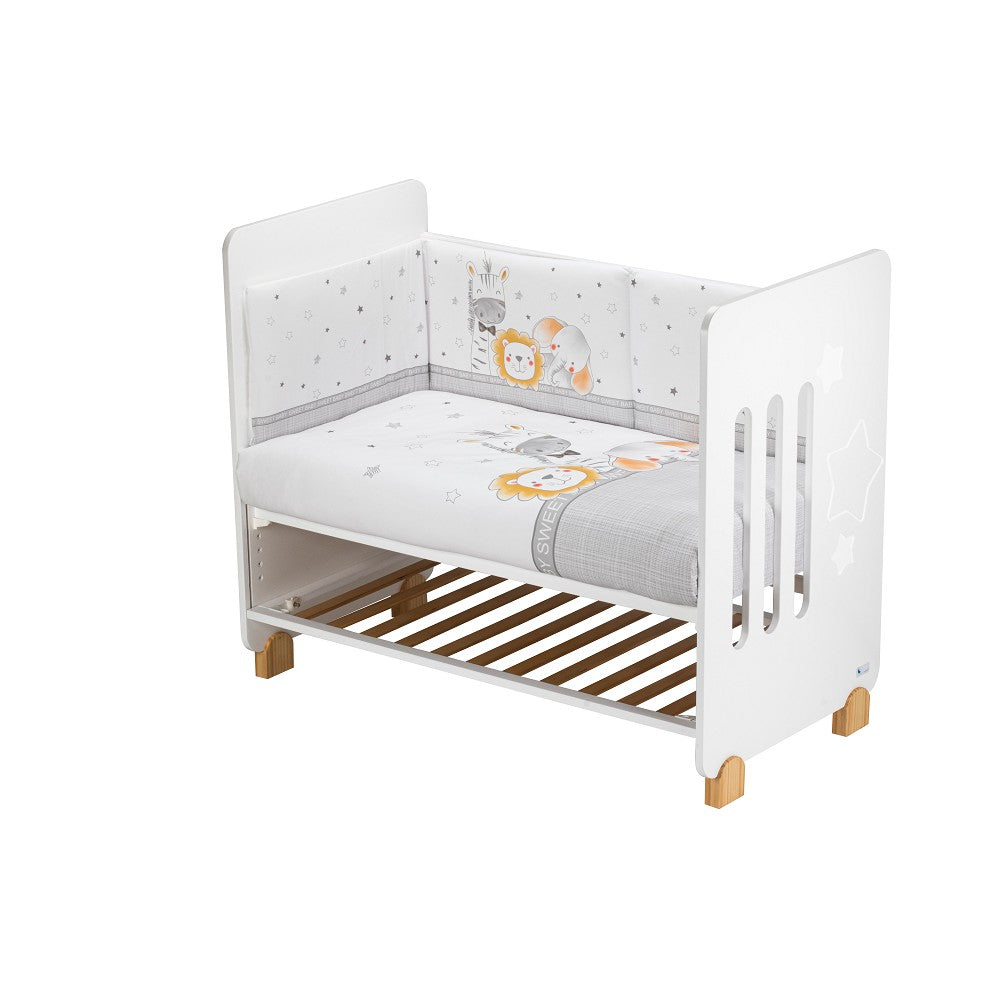 Cama 60X120 Star Nature + Conjunto 2 Pçs Amovivel (Colcha+Protetor De Cama) Animales Interbaby