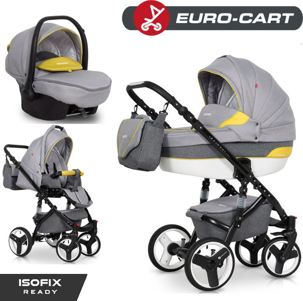 EURO-CART - Carrinho multifuncional DURANGO SPORT + Grupo 0+ ISOFIX READY Lemon