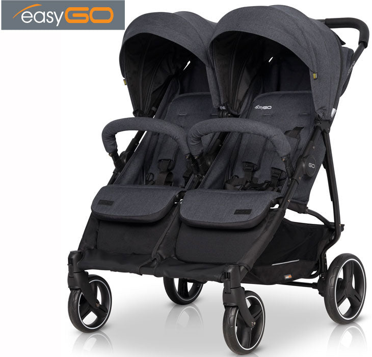 EASYGO - Carrinho de gémeos DOMINO 2020 Coal