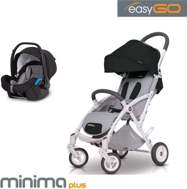 EASYGO - Carrinho multifuncional MINIMA PLUS + STARTER 0+ ISOFIX READY Carbon