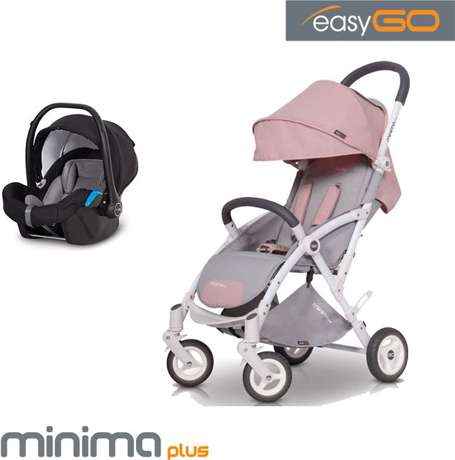 EASYGO - Carrinho multifuncional MINIMA PLUS + STARTER 0+ ISOFIX READY Powder Pink
