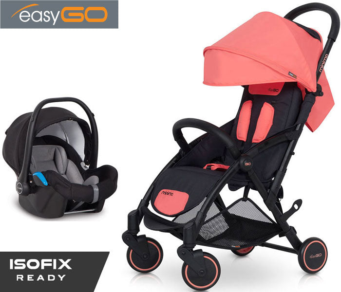 EASYGO - Carrinho multifuncional MINIMA + STARTER 0+ ISOFIX READY Coral