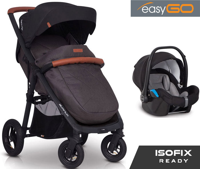 EASYGO - Carrinho multifuncional QUANTUM AIR + STARTER 0+ ISOFIX READY Anthracite