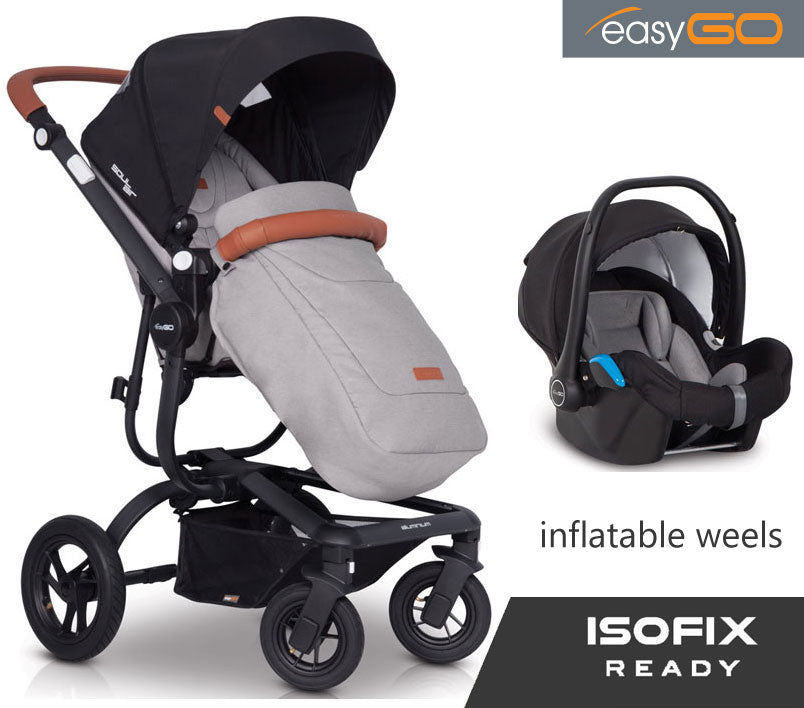 EASYGO - Carrinho multifuncional SOUL AIR + STARTER 0+ ISOFIX READY Grey Fox