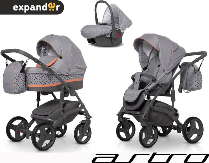EXPANDER - Carrinho multifuncional ASTRO + CARLO ISOFIX READY Coral