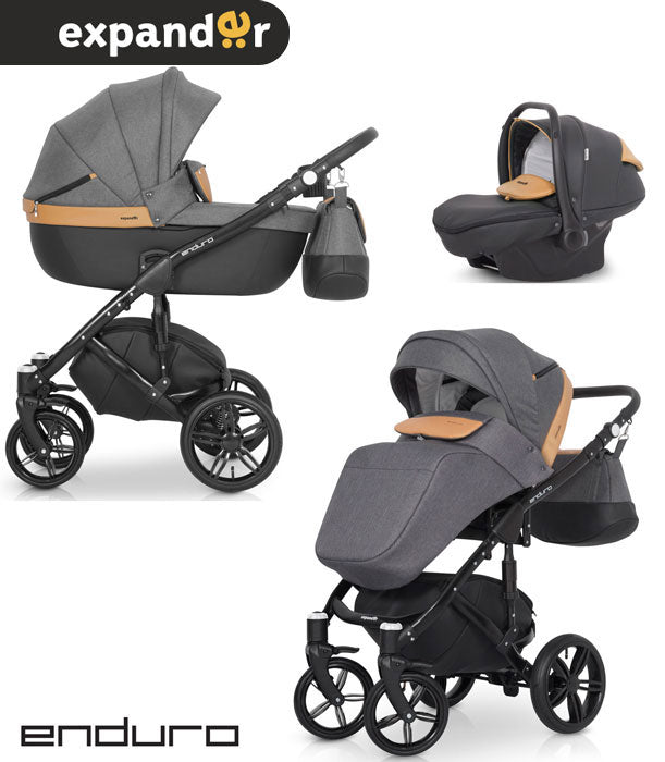 EXPANDER - Carrinho multifuncional ENDURO + KITE ISOFIX READY Caramel