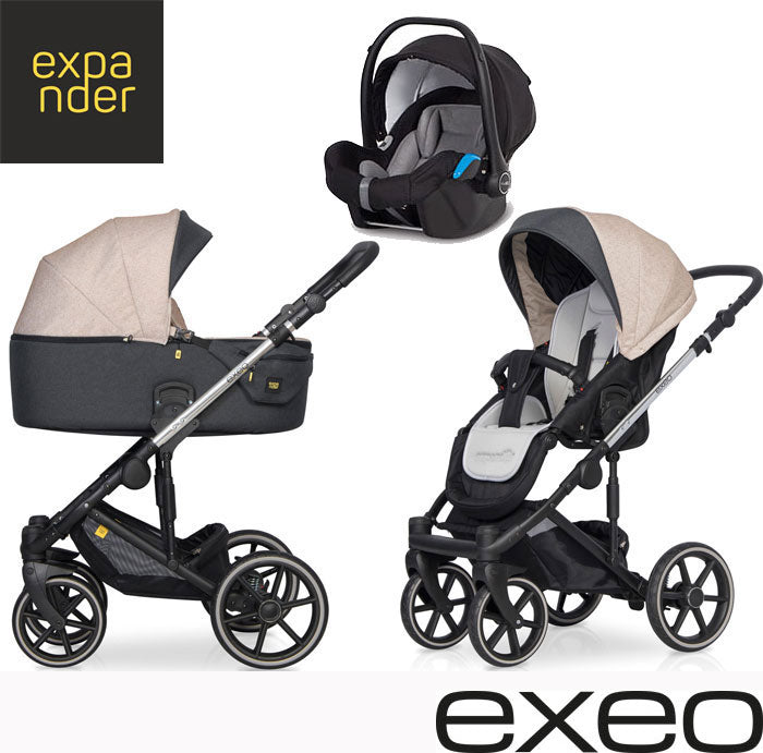 EXPANDER - Carrinho multifuncional EXEO + KITE ISOFIX READY Mocca
