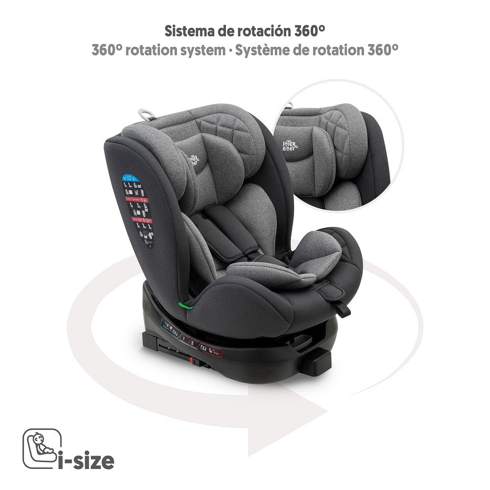 Cadeira Auto I-size 40-150Cm Sella Cinza Interbaby