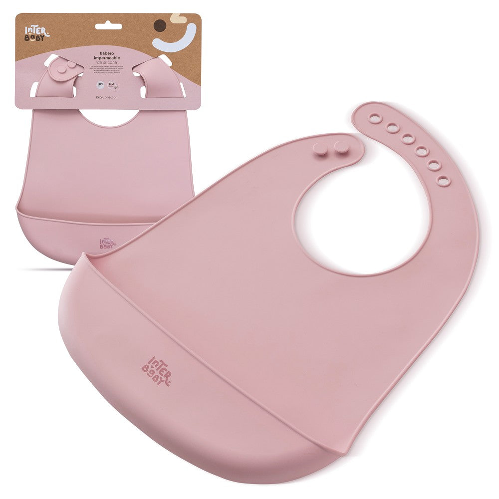 Babete De Silicone Rosa Escuro Interbaby