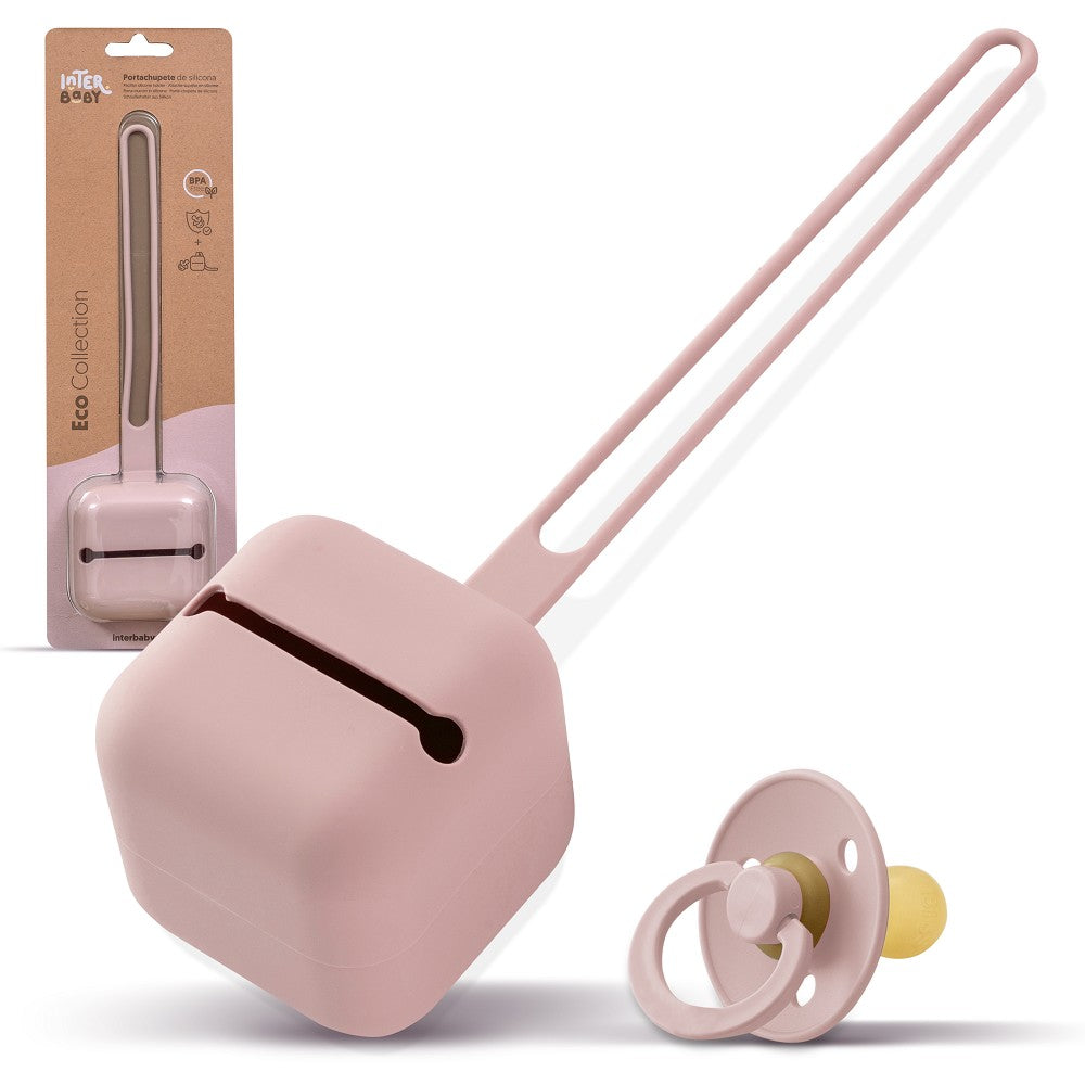 Porta Chupeta De Silicone Rosa Escuro Interbaby