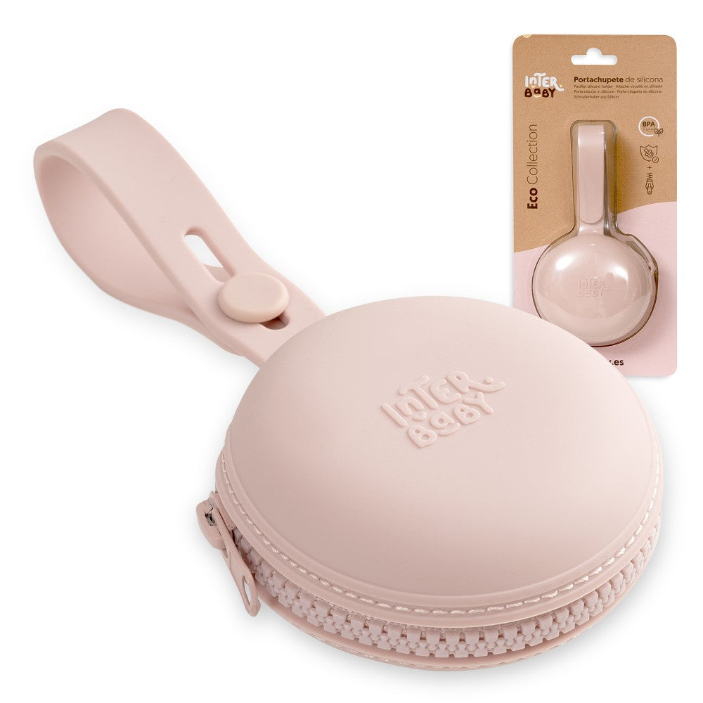 Estojo Para Chupeta Em Silicone Rosa Interbaby