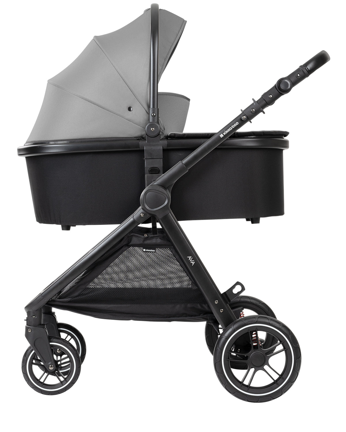 Carrinho de bebé 3 em 1 Ava Grey com alcofa Kikkaboo