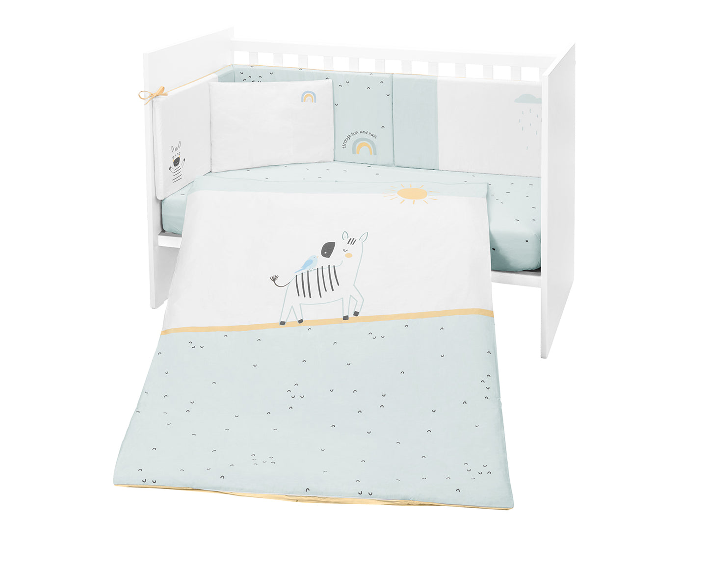 Conjunto de cama de 6 peças 60/120 Stripy Friends Kikkaboo